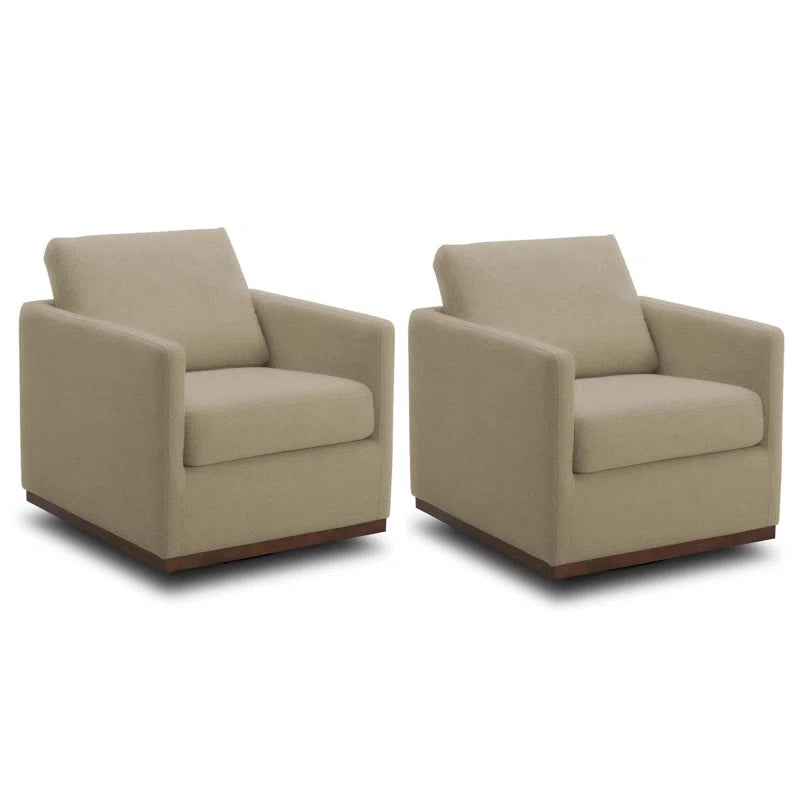 Bobbi Upholstered Swivel Armchair (Set of 2)