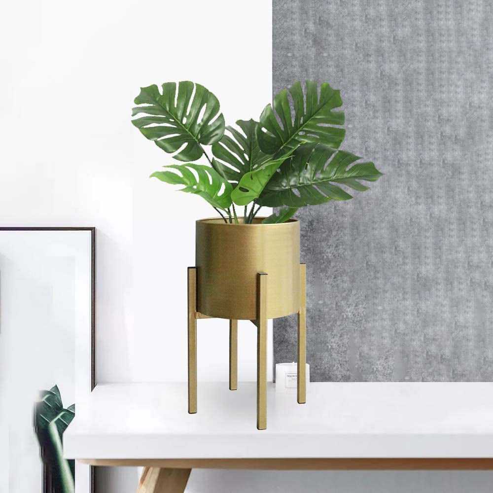 Planter Stand, Pot Stand for Plants, Metal Plants，Metal Plant Pot on Stand Flower Plant Stand Plant Shelf Plant Holder with Removable Pot Outdoor Indoor Home Decoration(Pot Included)…