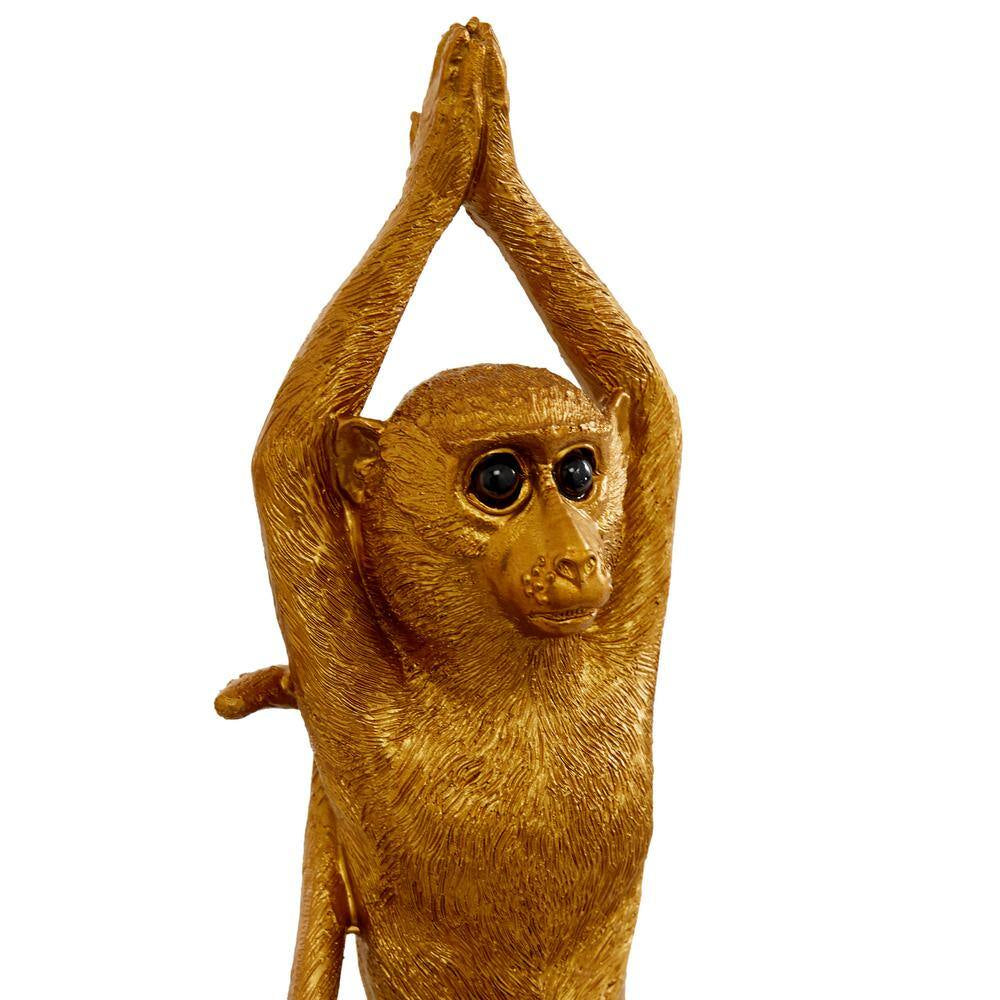 Gold Polystone Monkey Sculpture (Set of 3)
