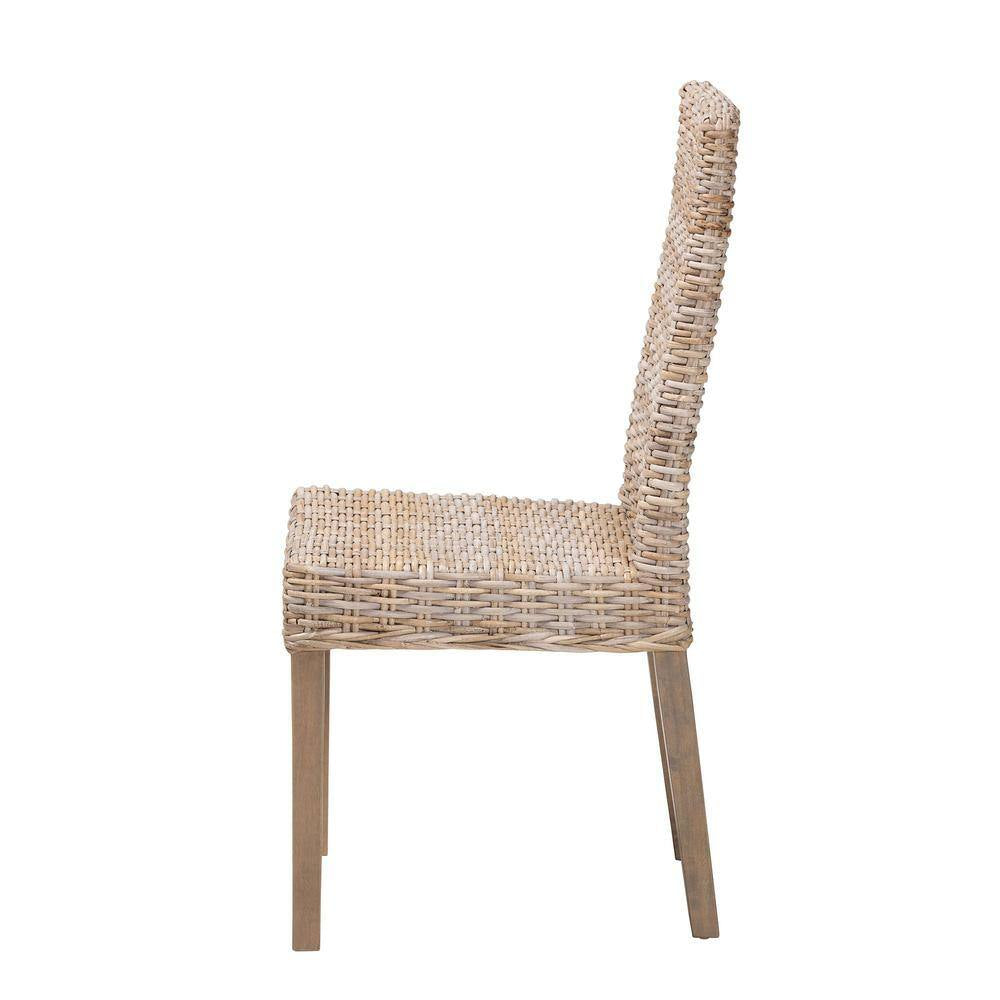 Nevina Grey Kubu Rattan Dining Chair