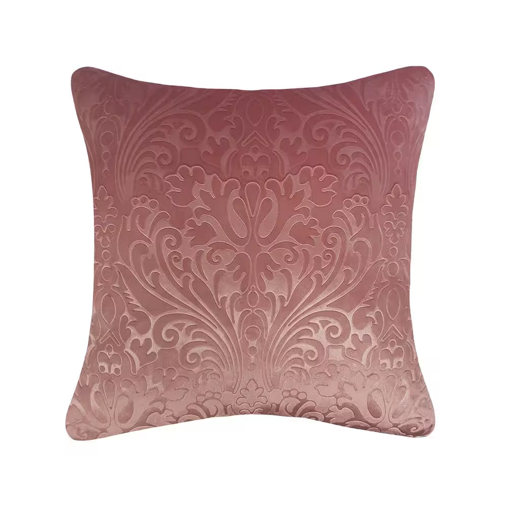 Coral Chevron Velvet 20 In. X 20 In. Throw Pillow