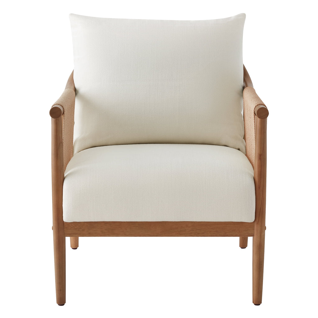 Modern Accent Chair, Braid Armchair Living Room Chair, Cream