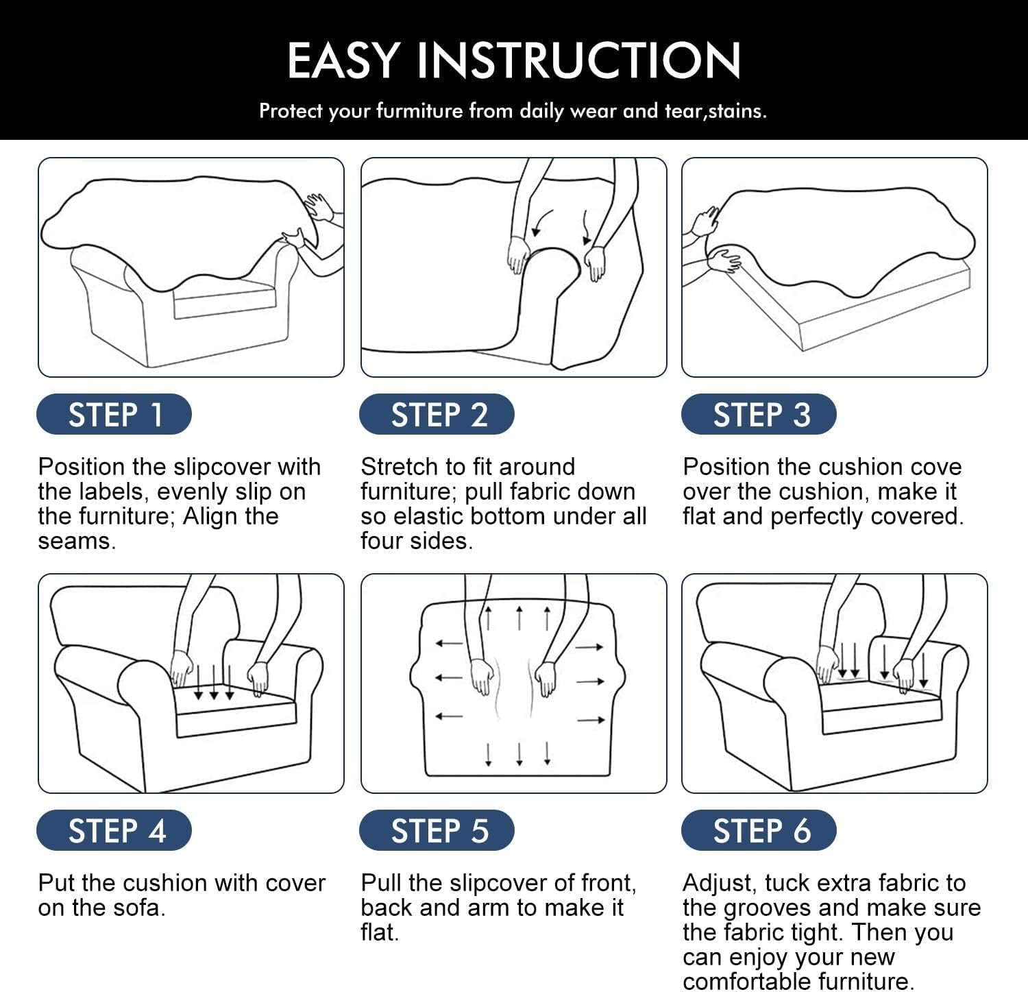 Couch Covers, Chair/Sofa Covers, Floral Pattern, Stretch, Printed, 2 Pieces, Armchair Slipcover, Separate Couch Cushion Slipcover, Furniture Protector for Dogs(Armchair, Mandala Floral)