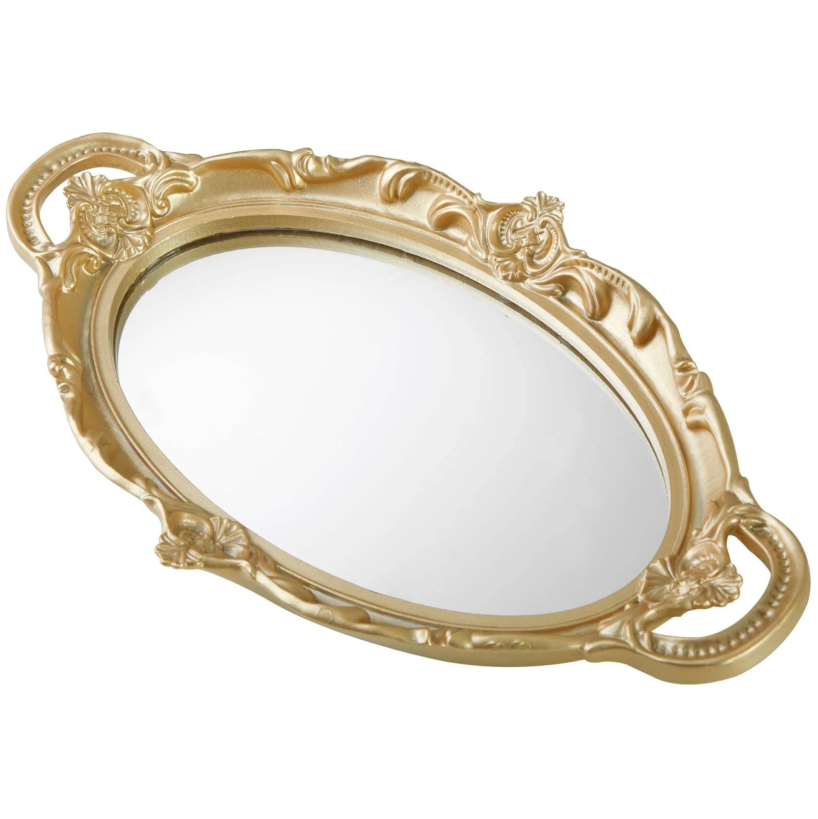 Beautiful Ornate Gold Framed Mirror Tray by Drew Barrymore, 13" X 8"