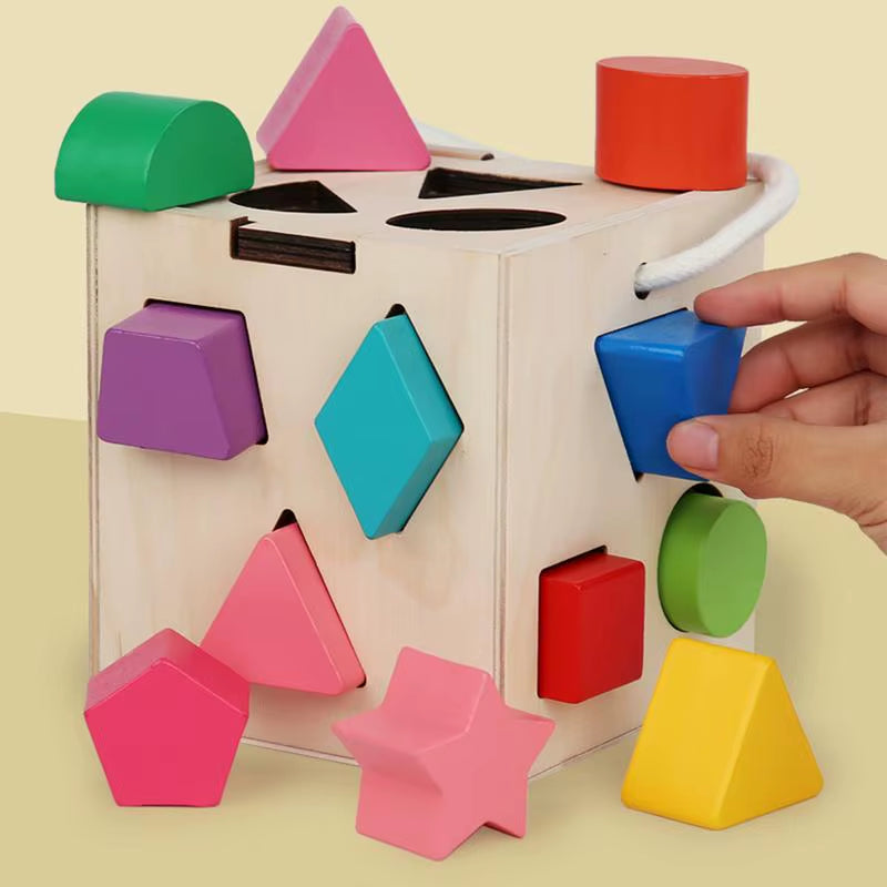 Montessori Shape Sorter Wooden Shape Sorting Toy Montessori Shape Matching Toys Develop Fine Motor Skills Early Educational Toy