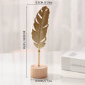 Golden Ginkgo Leaf Feather Metal Model Statue - Desktop Craft Ornament Photo Prop Home Decor Manual Sculpture Home Decoration