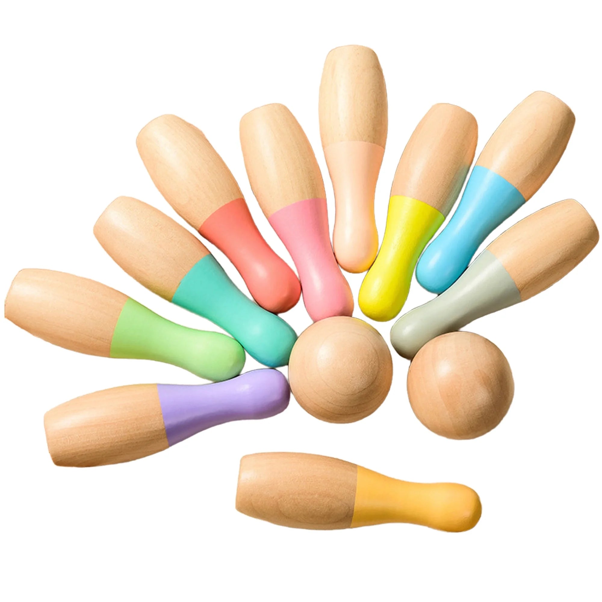 Wooden Bowling Set for Kids, Indoor and Outdoor Sports Games Toys for Kids Ages 3 4 5 6 7 Years Old