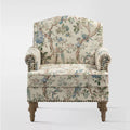 Yahweh Transitional Wooden Upholstered Floral Pattern Design Armchair with Panel Arms and Camelback| ART of LIVING DESIGNS