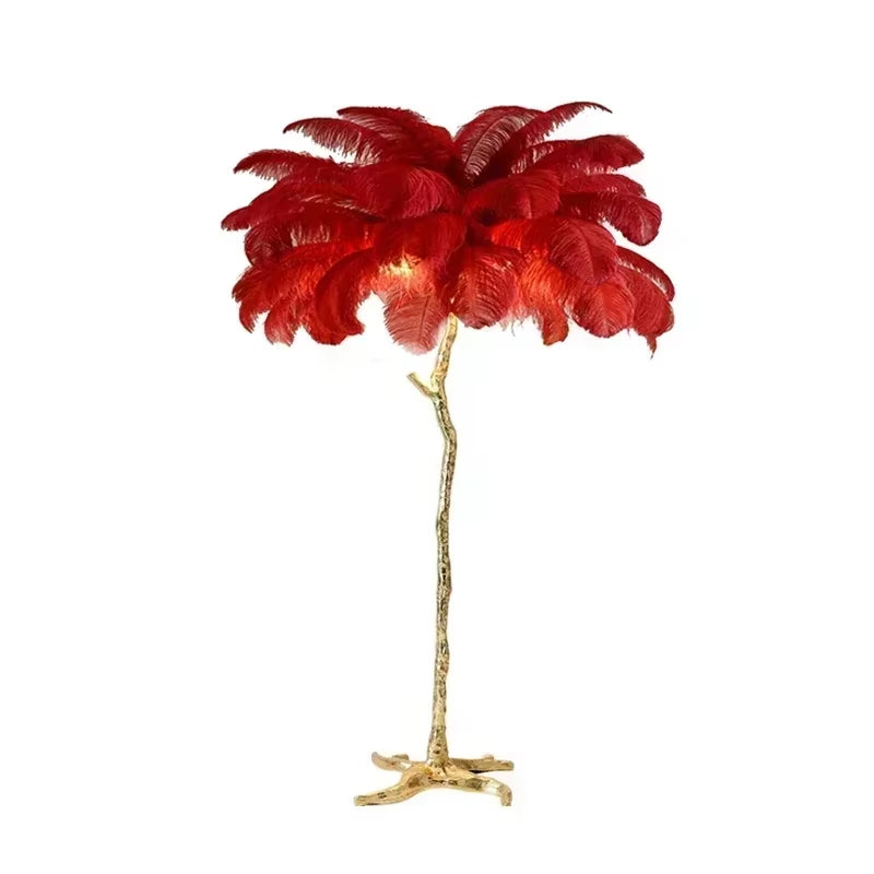 Nordic Feather LED Floor Lamp Modern Luxury Ostrich Standing Lamp for Living Bedroom Sofa Corner Home Decor Live Broadcast Room