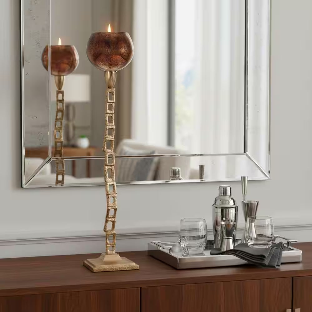 24 In. Gold Metal Tealight Candle Holder