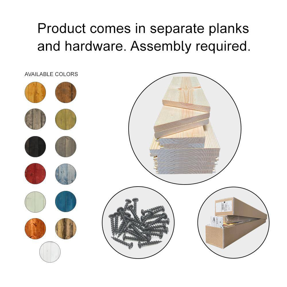 36 In. X 84 In. Dark Coffee Stain Assembly Required Pine Wood Sliding Interior Barn Door Slab