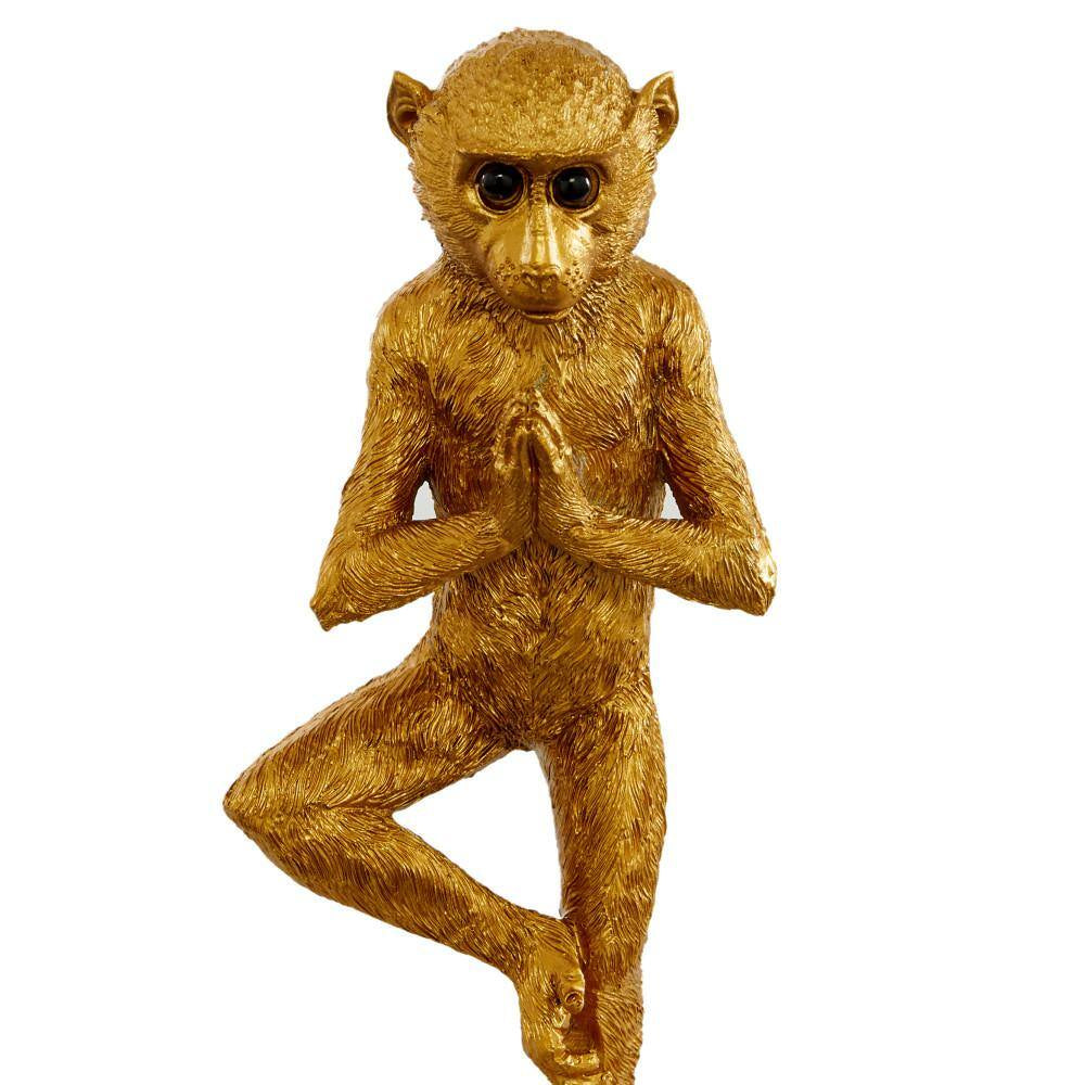 Gold Polystone Monkey Sculpture (Set of 3)