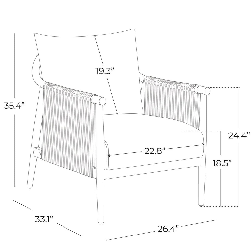 Modern Accent Chair, Braid Armchair Living Room Chair, Cream