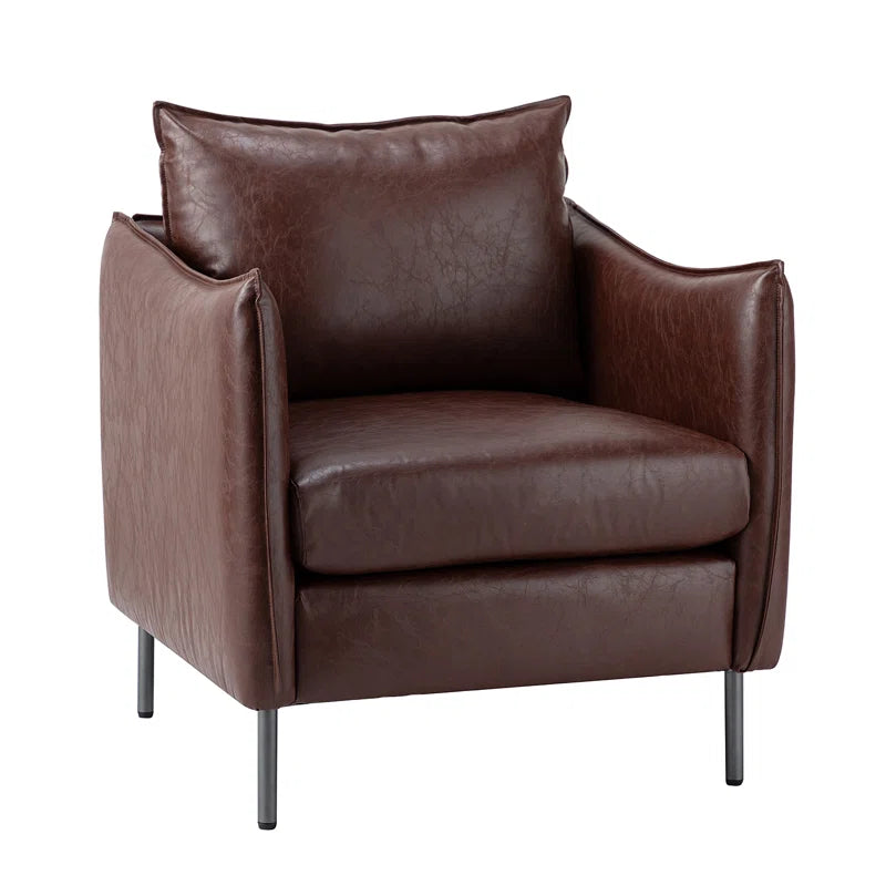 Eamor Faux Leather Armchair with Unique Arms