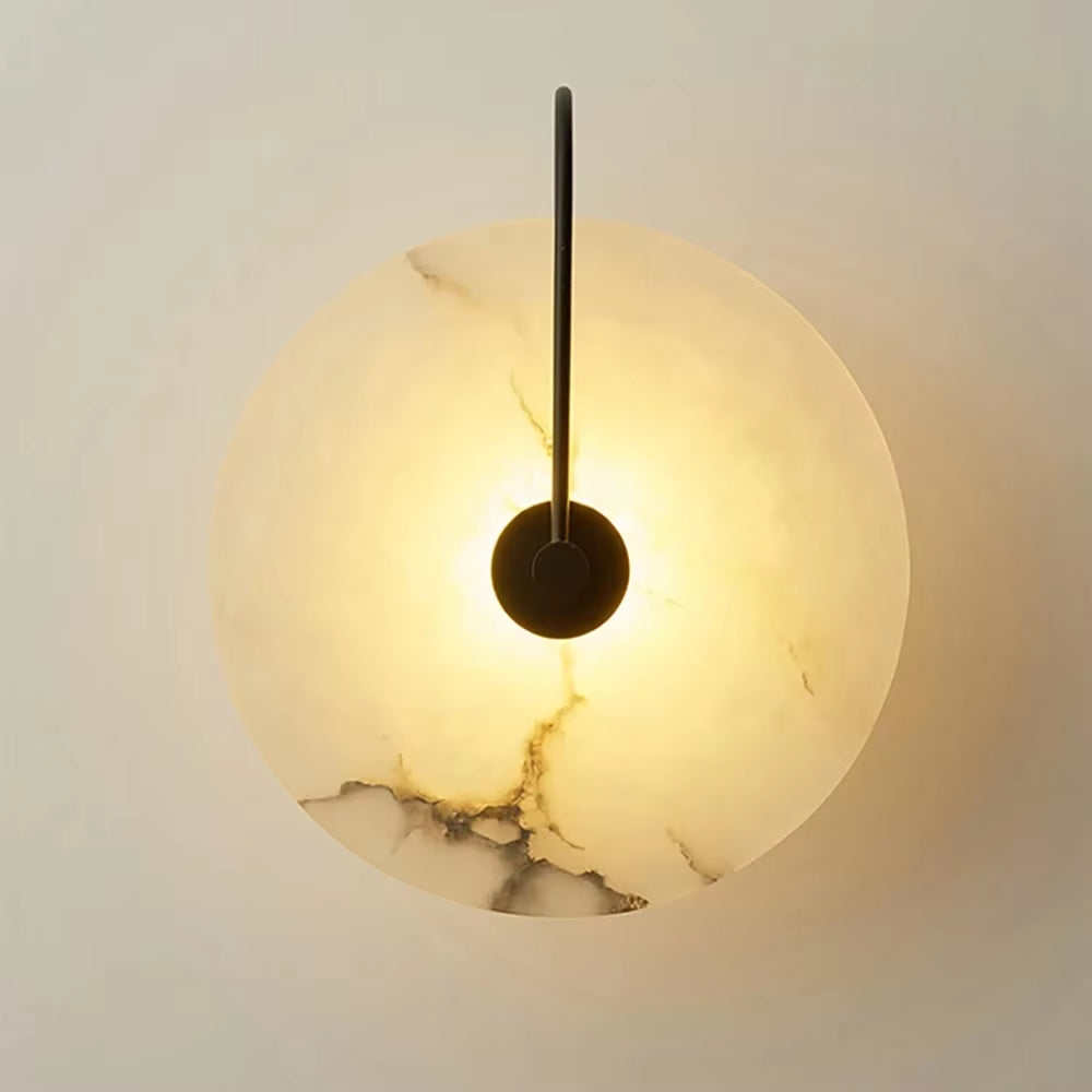 Modern LED Marble Wall Sconce Light Fixture Alabaster Lamp Living Room Bedroom Bedside Home Art Decoration Stone Decor Indoor