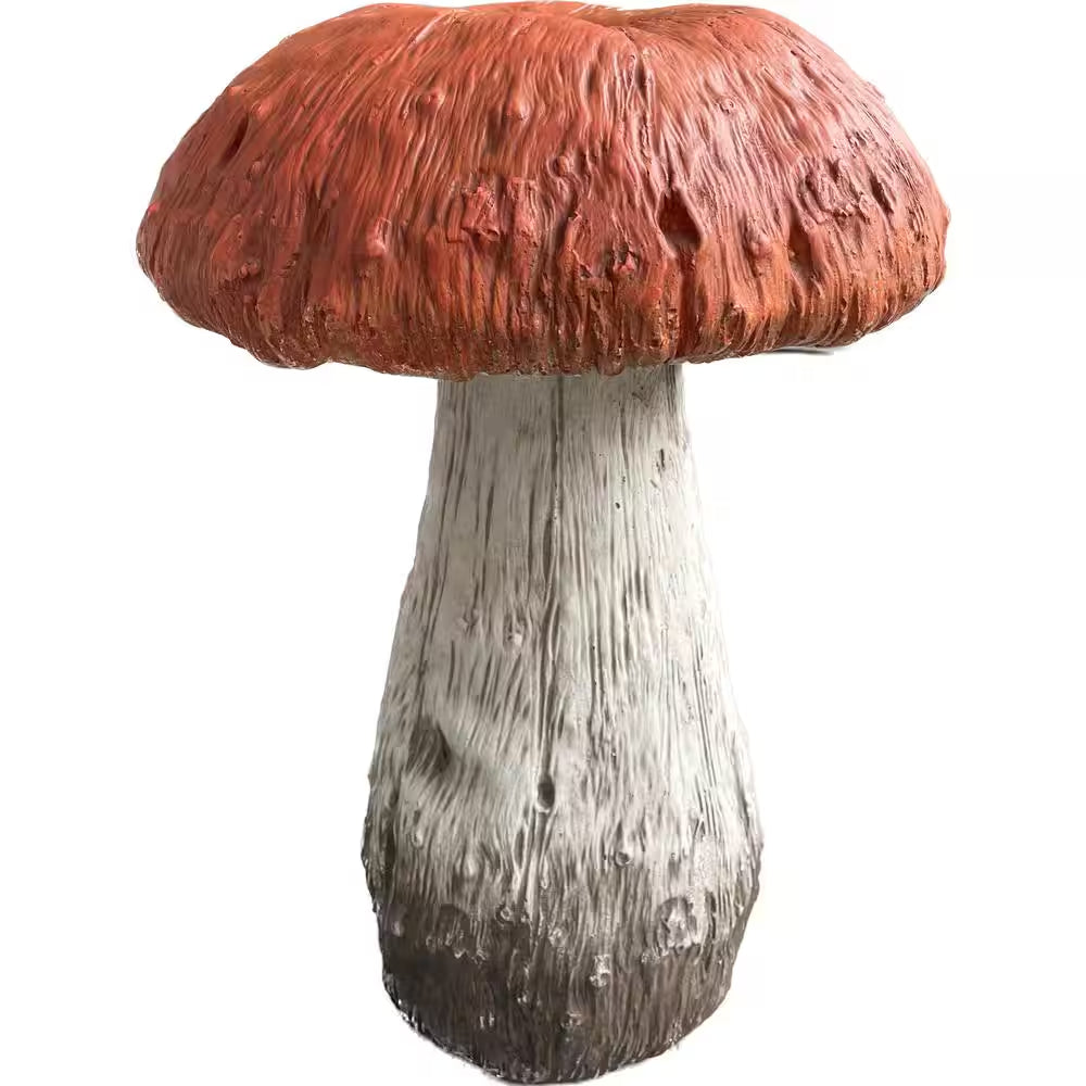 Mushroom Statue Orange Cap 15 In.