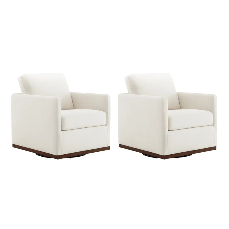 Bobbi Upholstered Swivel Armchair (Set of 2)
