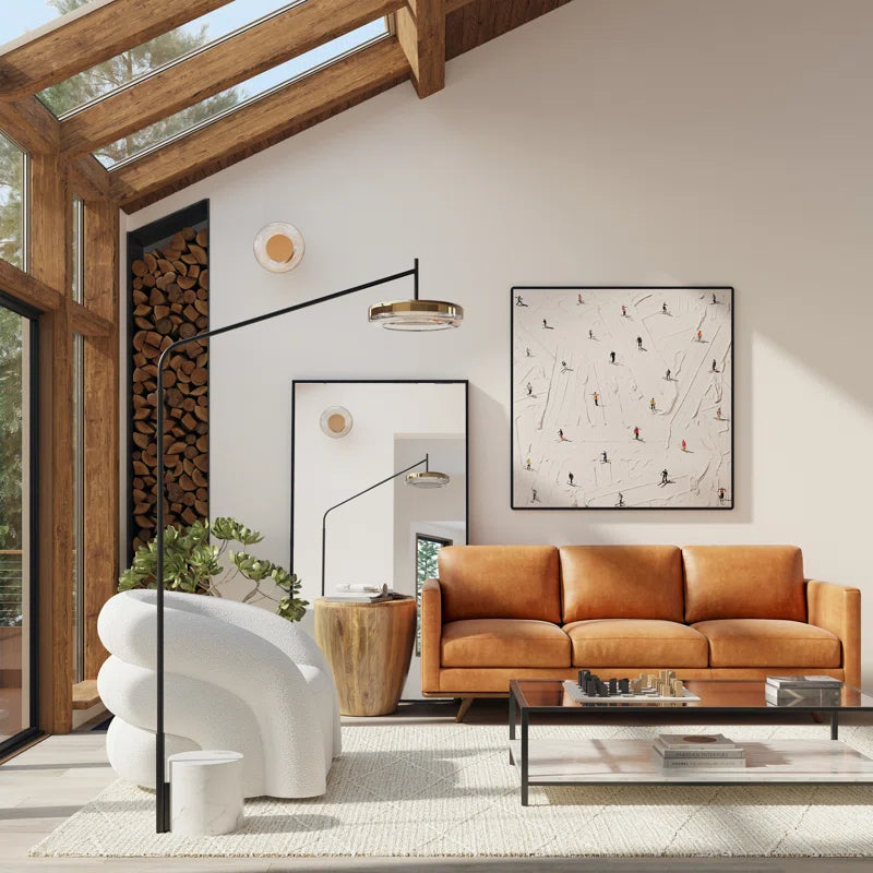 Nolita 85" Full-Grain Genuine Italian Leather Square Arm Sofa