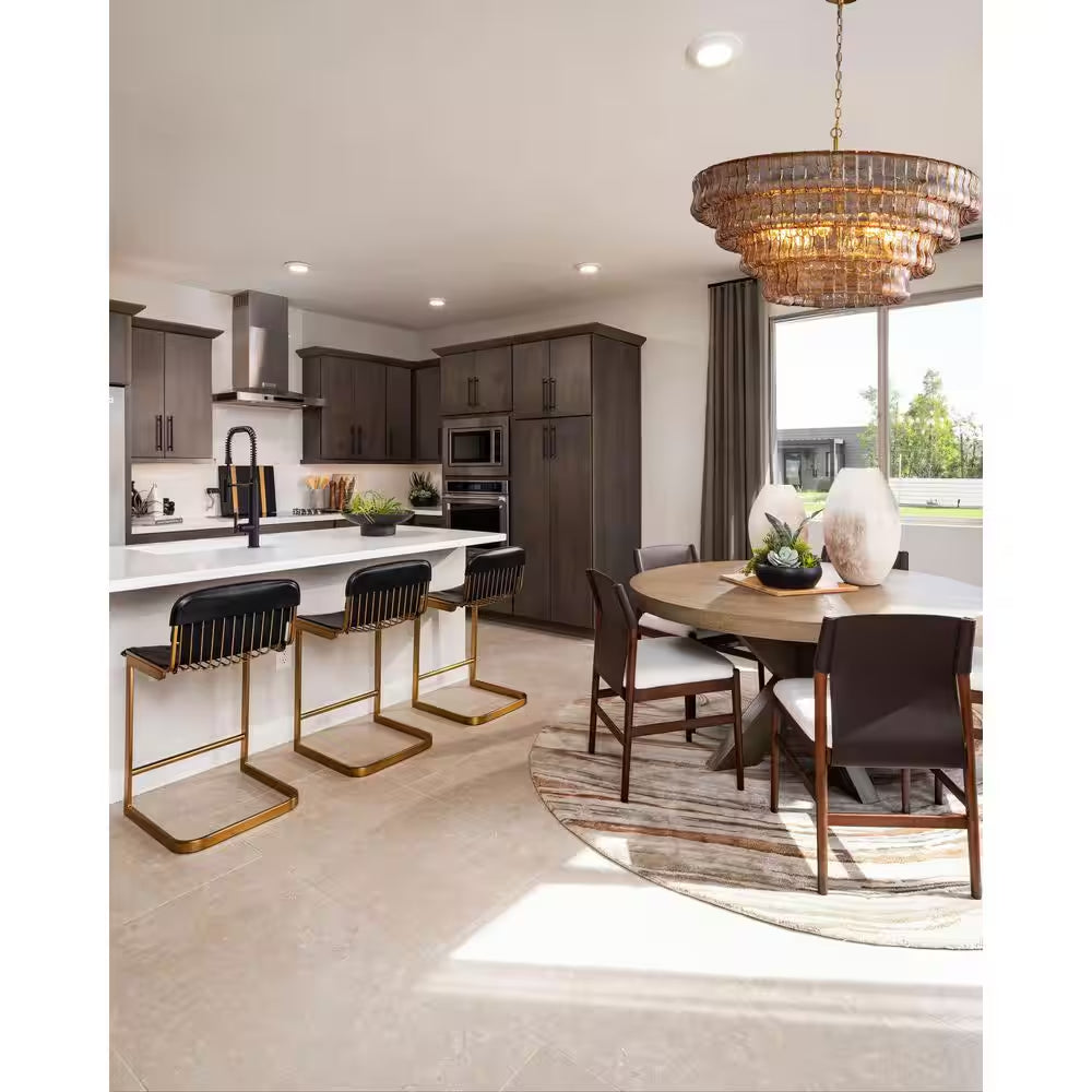 Modern Chandelier 36 In. 6-Lights Gold Crystal Drum Chandelier for Dining Room, Living Room, Kitchen Island, Foyer