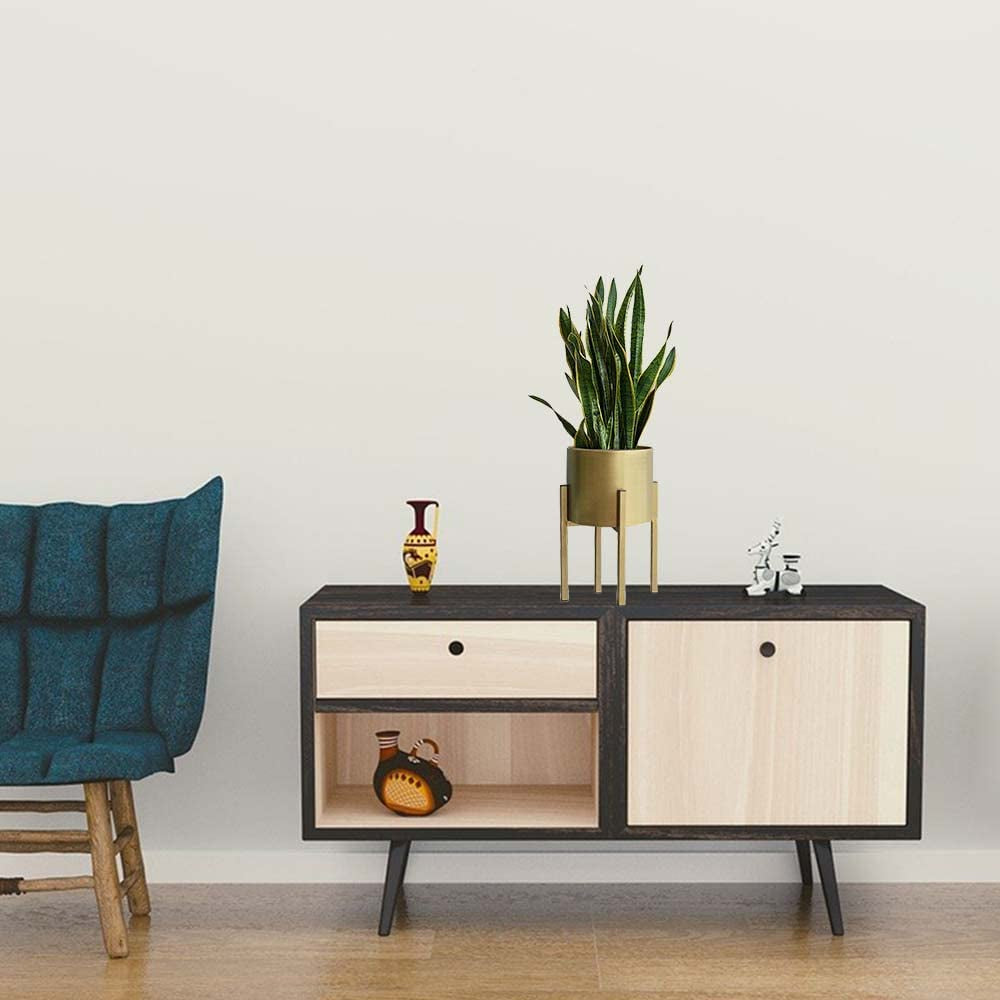 Planter Stand, Pot Stand for Plants, Metal Plants，Metal Plant Pot on Stand Flower Plant Stand Plant Shelf Plant Holder with Removable Pot Outdoor Indoor Home Decoration(Pot Included)…