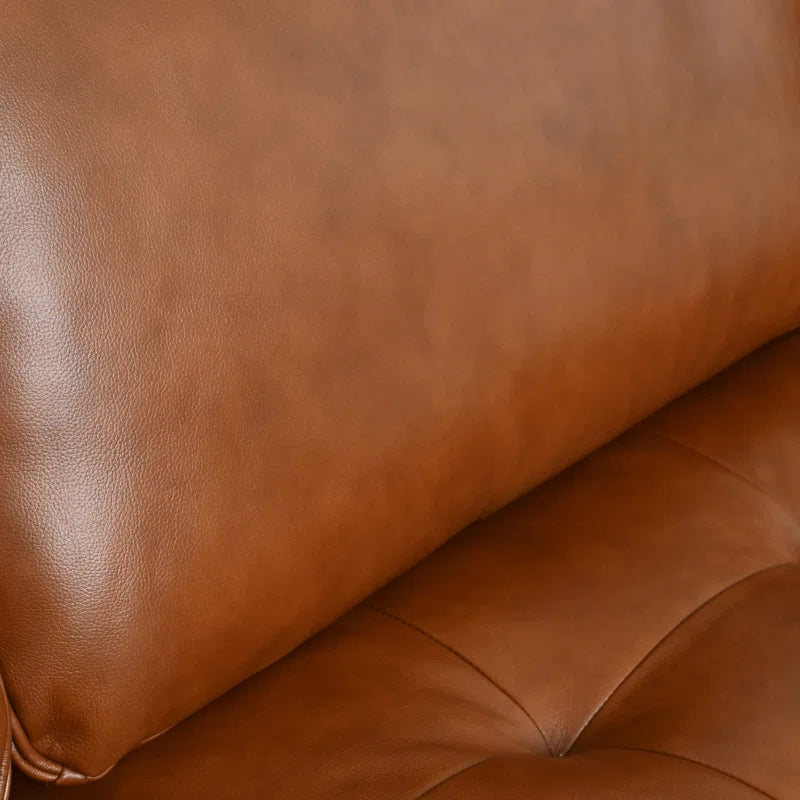 Rumsey 40.5" W Tufted Genuine Top Grain Leather Armchair