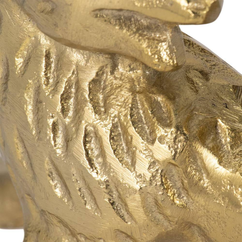 8 In. X 4 In. Gold Metal Novelty Fox Taper Candle Holder