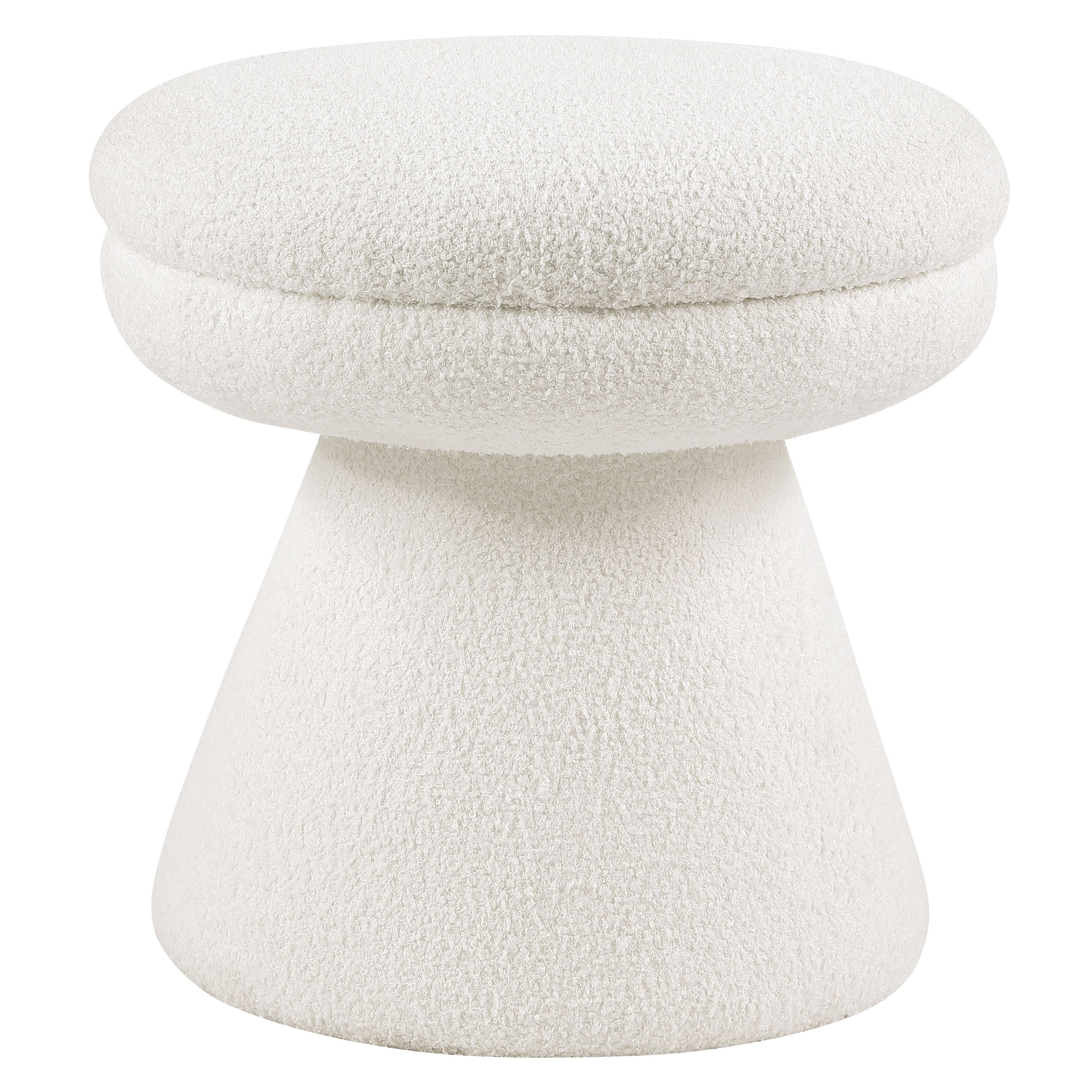 Thia Modern 17.5" Upholstered Mushroom-Shape Design Stool, Beige