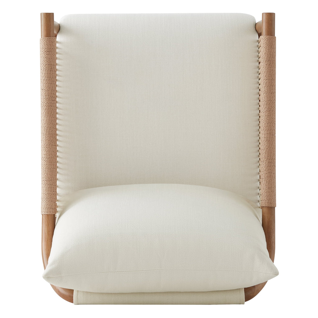 Modern Accent Chair, Braid Armchair Living Room Chair, Cream