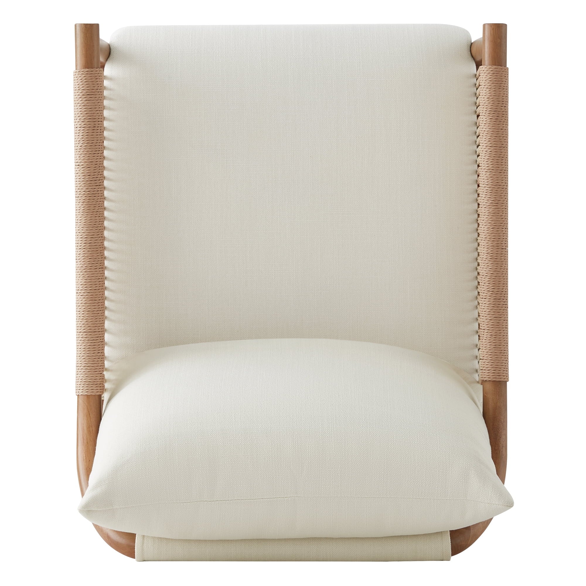 Modern Accent Chair, Braid Armchair Living Room Chair, Cream