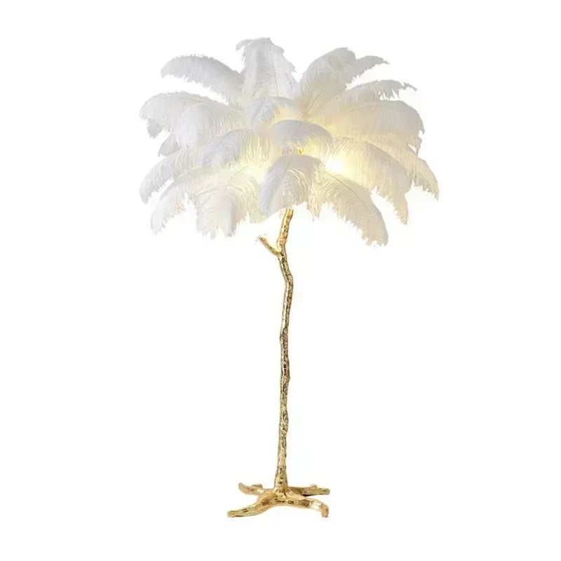 Nordic Feather LED Floor Lamp Modern Luxury Ostrich Standing Lamp for Living Bedroom Sofa Corner Home Decor Live Broadcast Room