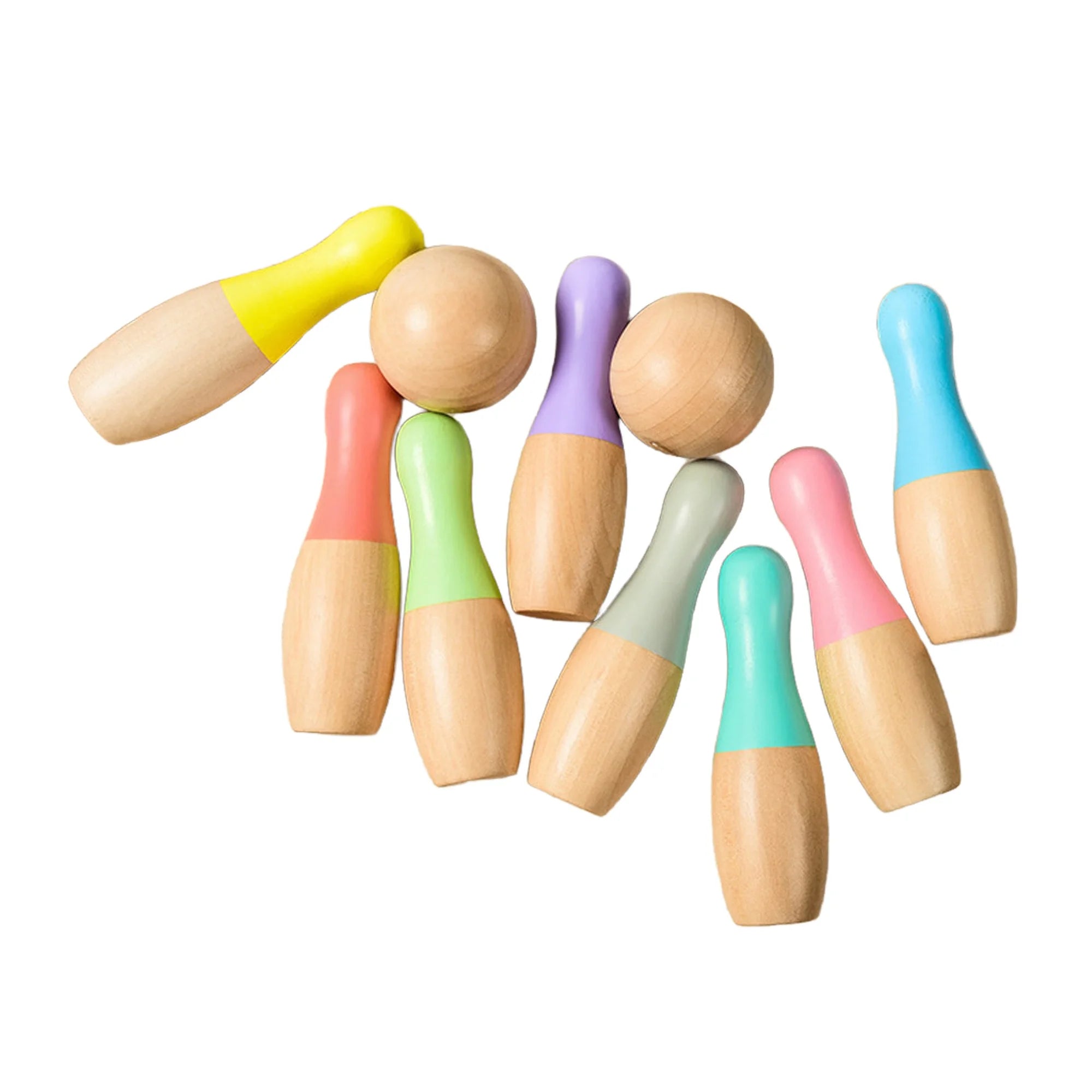 Wooden Bowling Set for Kids, Indoor and Outdoor Sports Games Toys for Kids Ages 3 4 5 6 7 Years Old