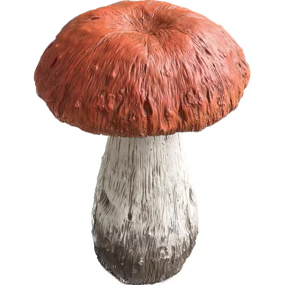 Mushroom Statue Orange Cap 15 In.