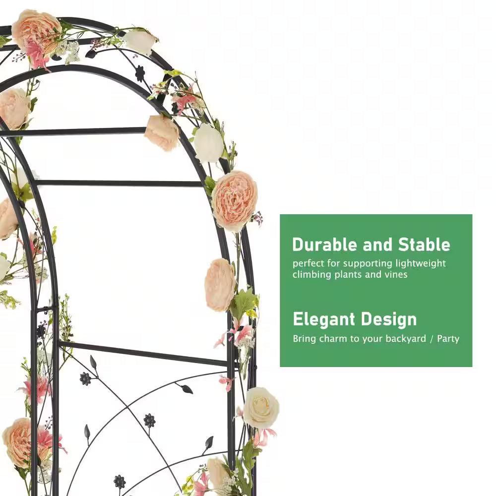 84 In. X 59 In. Garden Arbor, Arch for Wedding Ceremony Party, Christmas Garden Decor Garden Trellis for Plant Climbing