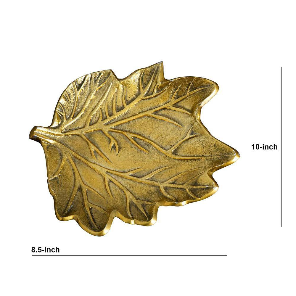 10 In. Gold Tree of Life Leaf Decorative Accent Tray