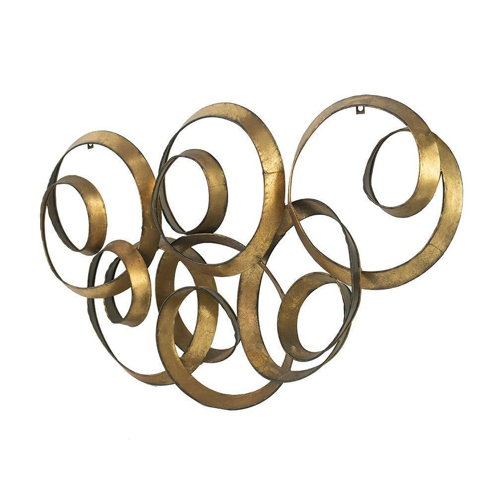 Anky Iron 21.8 In. X 38.4 In. Gold Wall Architectural Decor Seretha Gold Leaf Wall Decor