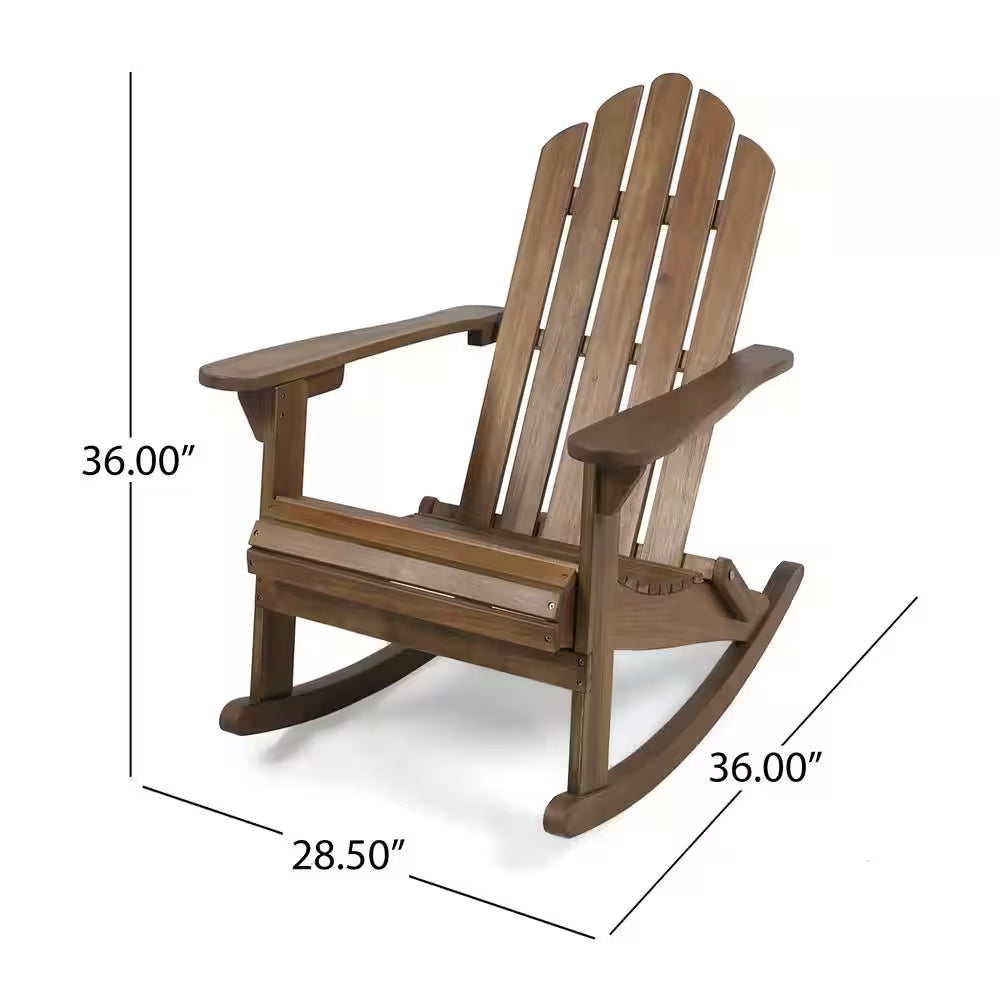 Dark Brown Wood Adirondack Chair Rocking Chair