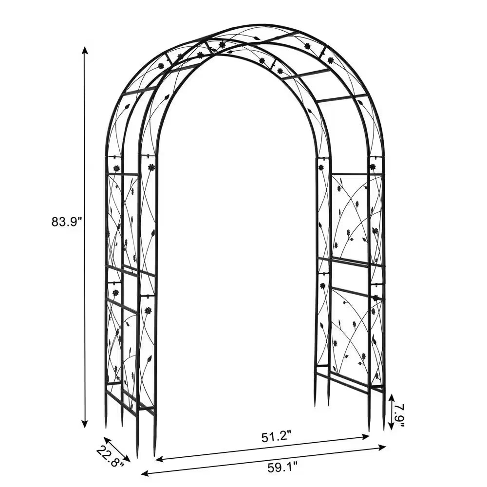 84 In. X 59 In. Garden Arbor, Arch for Wedding Ceremony Party, Christmas Garden Decor Garden Trellis for Plant Climbing