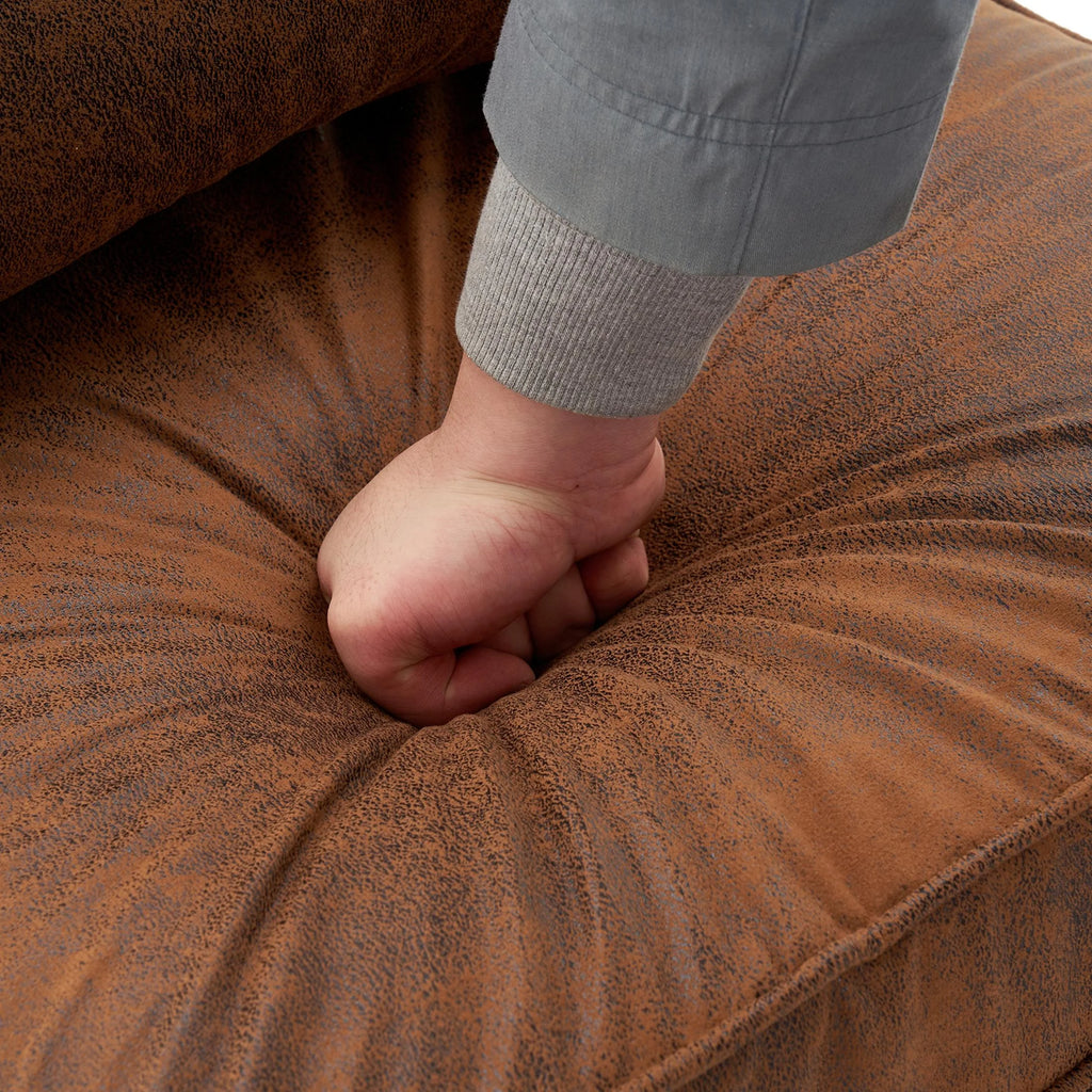 Modern Accent Chair, Armrest Upholstered Single Lounge Chair, Leisure Chair Reception Chair for Living Room, Bedroom, Reading Room, Brown