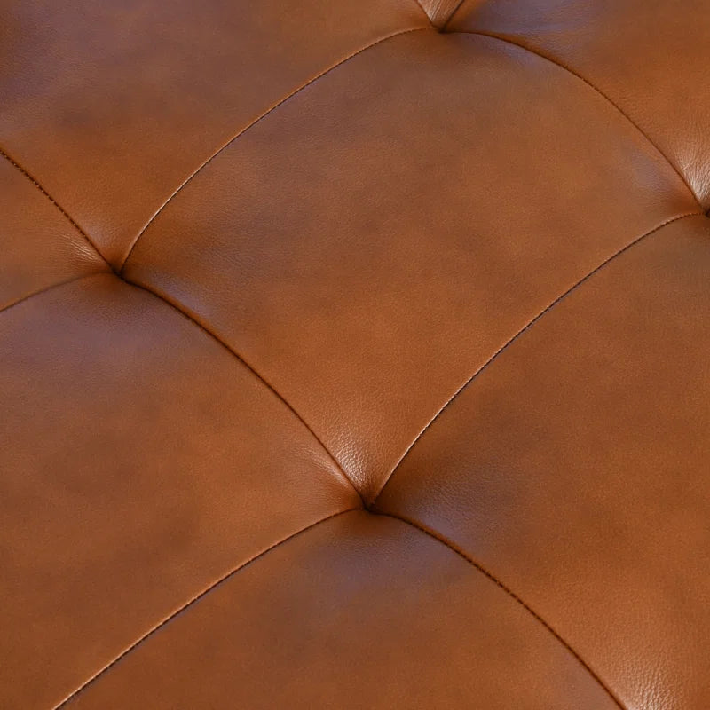Rumsey 40.5" W Tufted Genuine Top Grain Leather Armchair