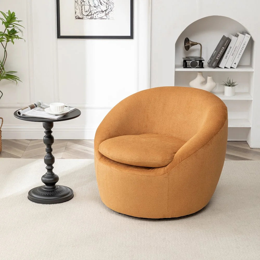Winnie Modern Barrel Chair, 360° Swivel
