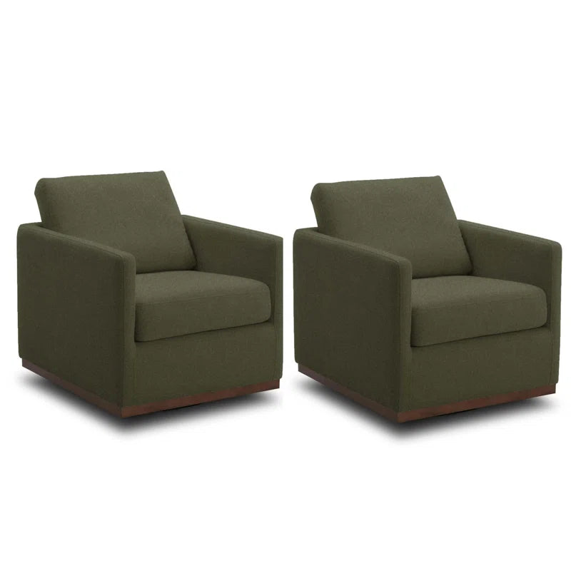 Bobbi Upholstered Swivel Armchair (Set of 2)