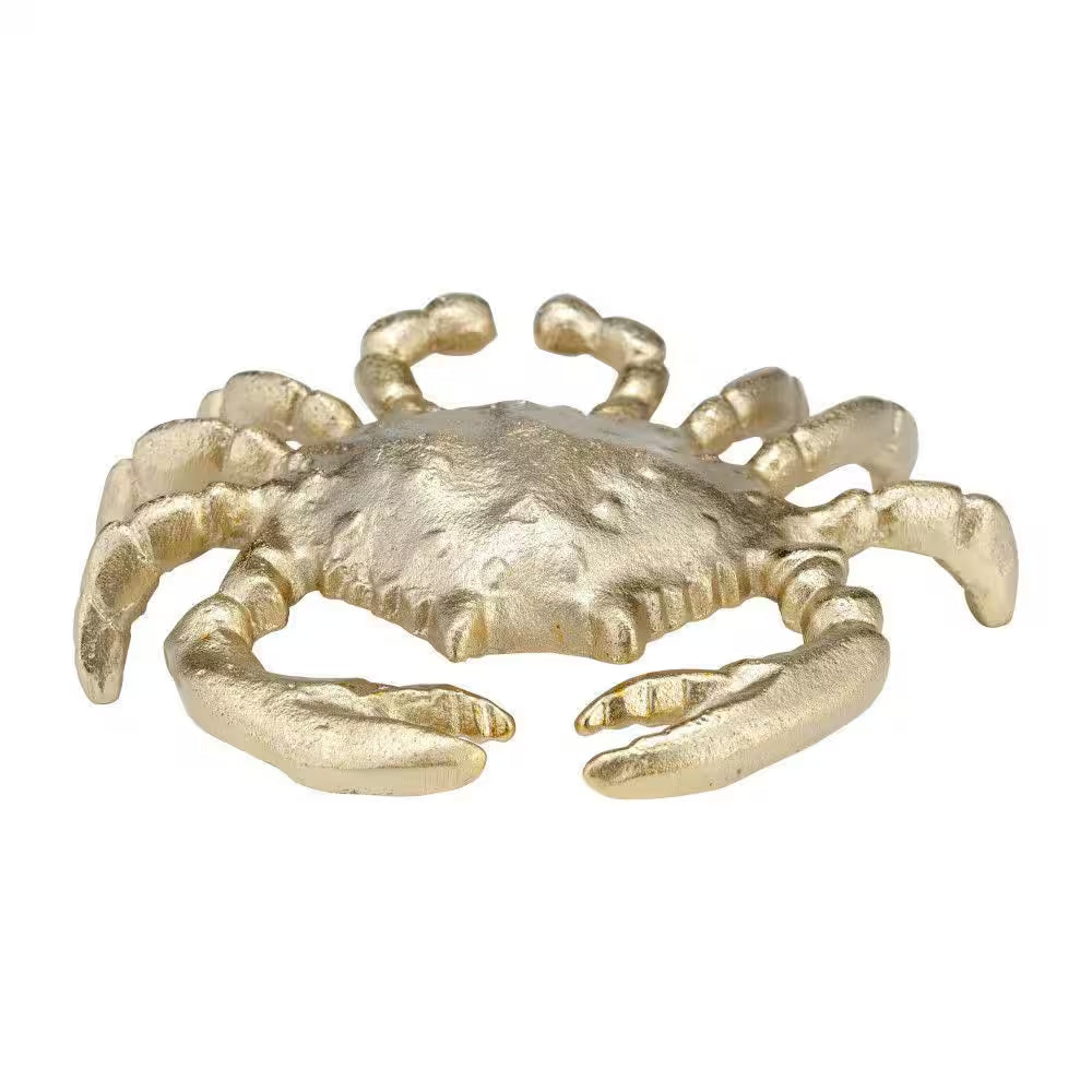 Gold 7 In. X 2 In. Metal Crab Figurine