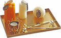 Gold Tray for Bathroom Vanity Brass Decor, Small Candle Holder, Rectangle Soap Dish, Brushed Square Plate, Coffee Table Toilet Back Modern Antique, 8''X12''