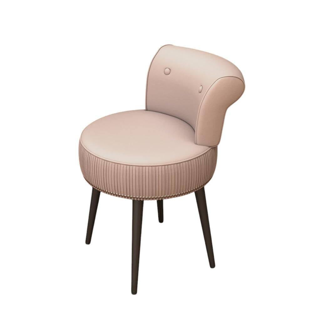 18.9 in Tall Small Vanity Makeup Vanity Chair Velvet Stool, Tufted Accent Chair, Wood Material Makeup Chair