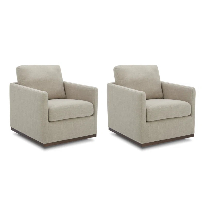 Bobbi Upholstered Swivel Armchair (Set of 2)