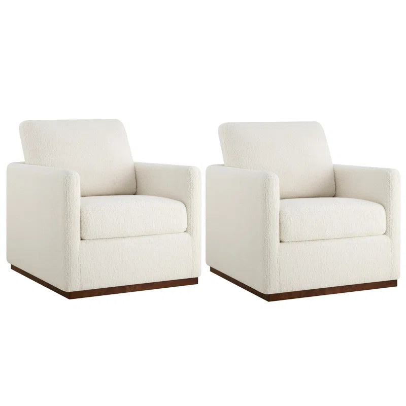 Bobbi Upholstered Swivel Armchair (Set of 2)