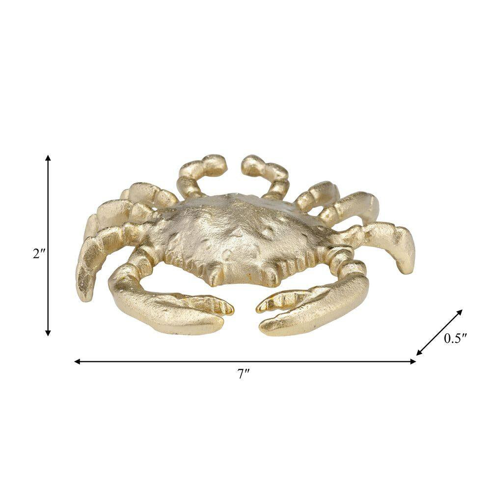Gold 7 In. X 2 In. Metal Crab Figurine