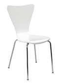 Furniture Bent Plywood Chair, White, Modern Bentwood Dining Chair, Kids Chair, Office Chair