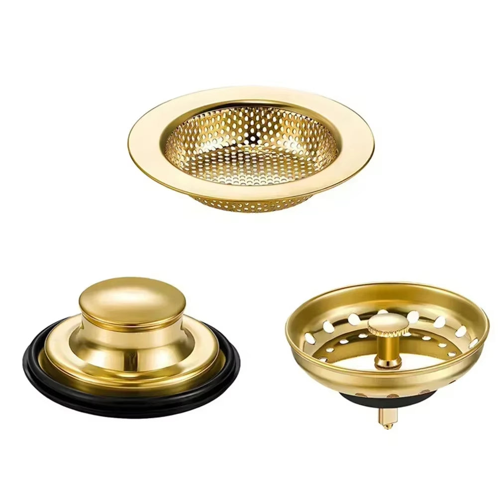 Drainage Management Kit Gold Sink Basket Home Improvement Clog Prevention Drain Strainer Multifunctional Sink Use