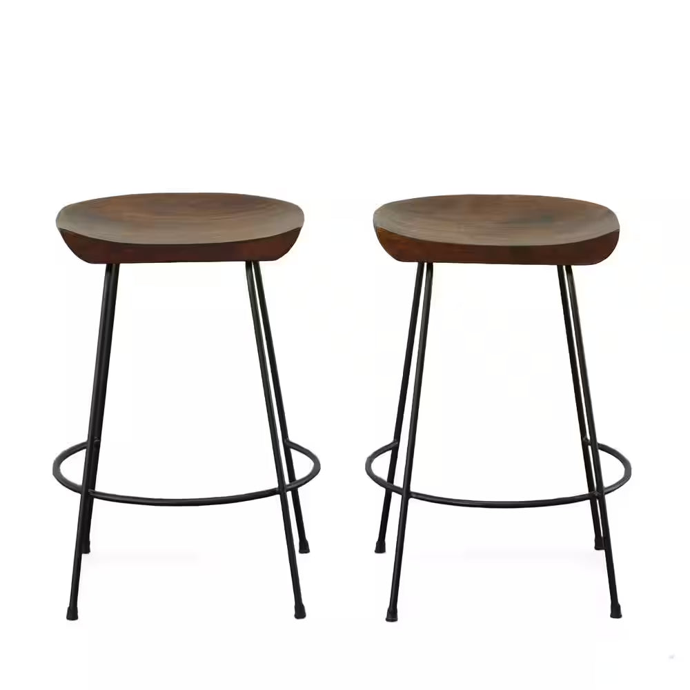 Diya 25 In. Chestnut Stationary Stool (Set of 2)